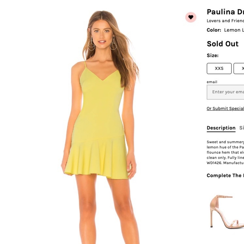 NWT Lovers & Friends yellow Summer Dress. Sz sm sexy/ cute sold out on Revolve